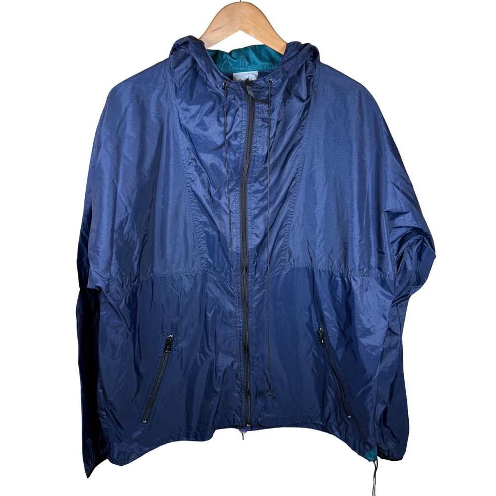 Helly Hansen Windbreaker Jacket Mens Large Blue Vintage Ripstop Outdoors Hiking